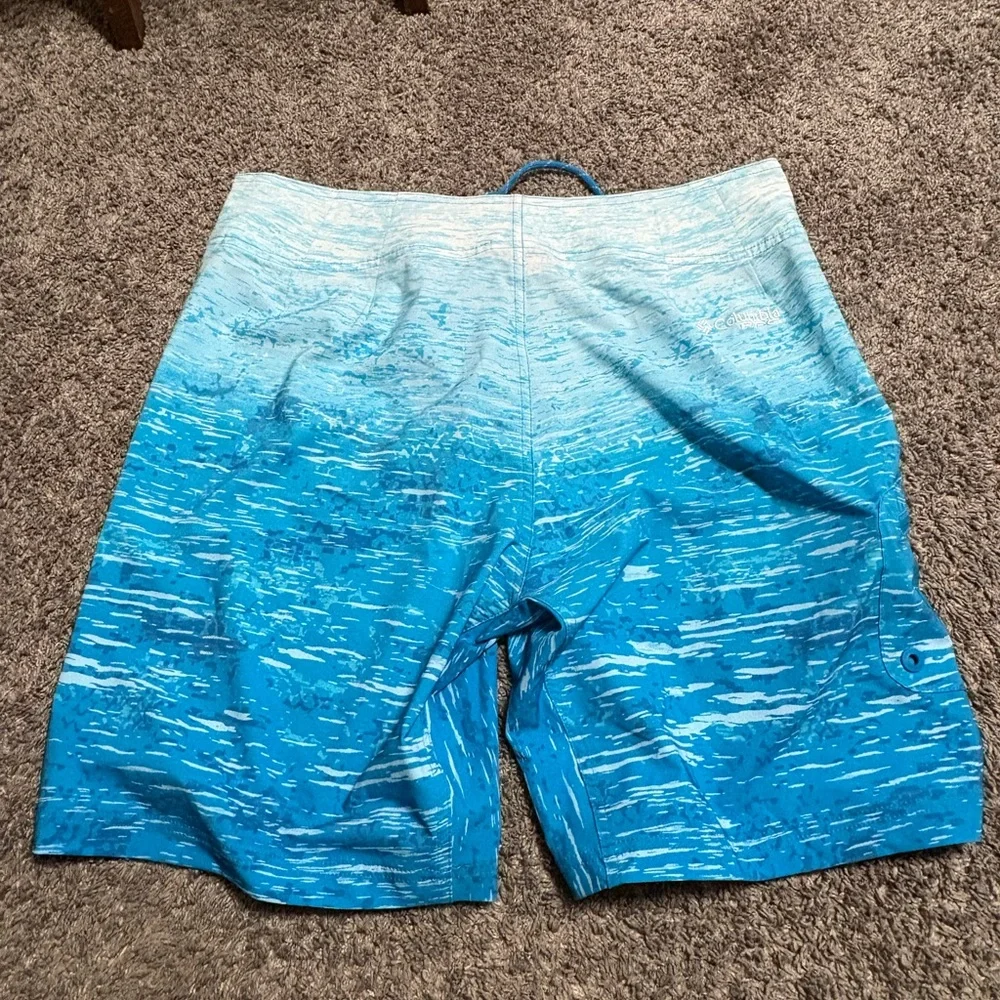 Columbia men's board shorts size 36 inseam 9“ ocean blue PFG Omni Shade swim NWT